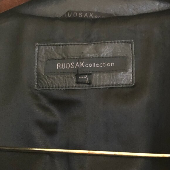 Rudsak Women’s Leather Trench Coat: Leather accents and heavier styling. - Picture 4 of 5